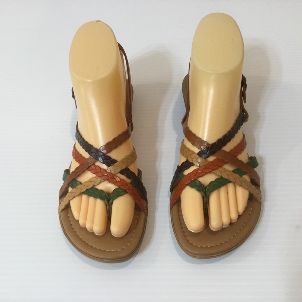 NEW Leather Strappy Sandals LORENZO CHELINI 6 - Picture 4 of 7